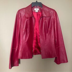 VS2 Vintage Women's Red Genuine Leather Jacket